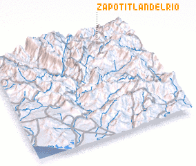 3d view of Zapotitlán del Río