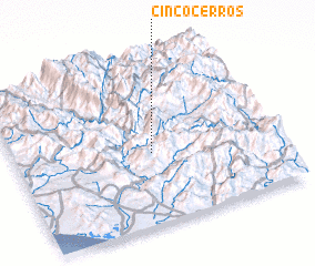 3d view of Cinco Cerros
