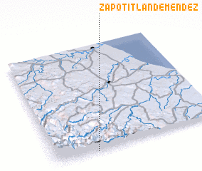 3d view of Zapotitlán de Méndez