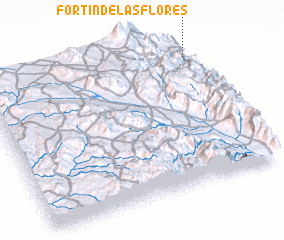 3d view of Fortín de las Flores