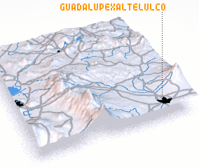 3d view of Guadalupe Xaltelulco