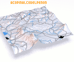 3d view of Acopinalco del Peñón