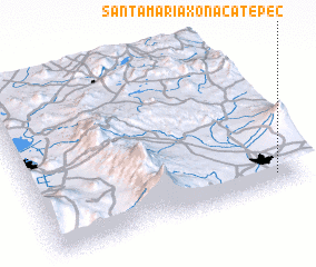 3d view of Santa María Xonacatepec