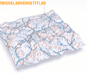 3d view of San Miguel Ahuehuetitlán