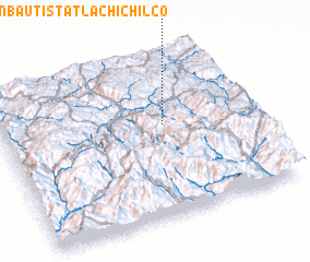 3d view of San Juan Bautista Tlachichilco