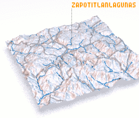 3d view of Zapotitlán Lagunas