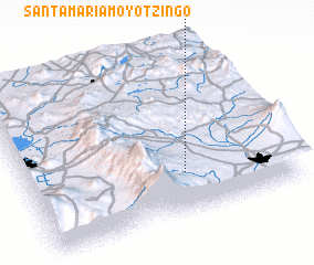 3d view of Santa María Moyotzingo