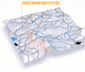 3d view of Santa María Aticpac