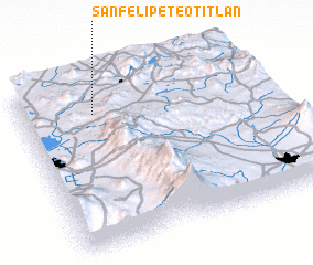 3d view of San FelipeTeotitlán