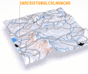 3d view of San Cristóbal Colhuacán