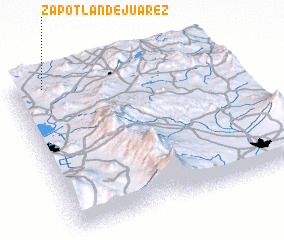3d view of Zapotlán de Juárez
