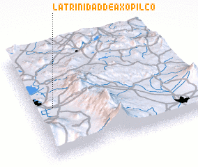 3d view of La Trinidad de Axopilco