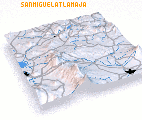 3d view of San Miguel Atlamaja