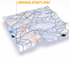 3d view of La Magdalena Atlipac