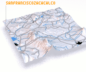 3d view of San Francisco Zacacalco