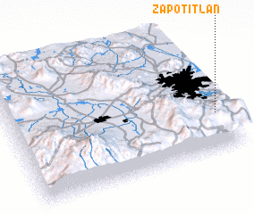 3d view of Zapotitlán