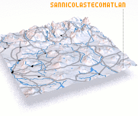 3d view of San Nicolás Tecomatlán