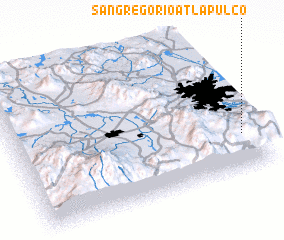 3d view of San Gregorio Atlapulco