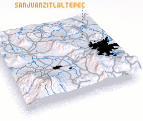 3d view of San Juan Zitlaltepec