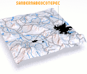 3d view of San Bernabe Ocotepec