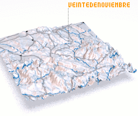 3d view of Veinte de Noviembre
