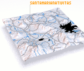 3d view of Santa María Nativitas