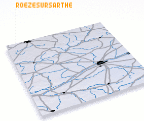 3d view of Roézé-sur-Sarthe