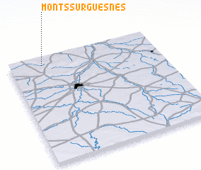 3d view of Monts-sur-Guesnes