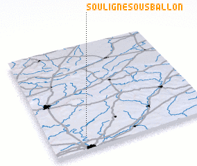 3d view of Souligné-sous-Ballon