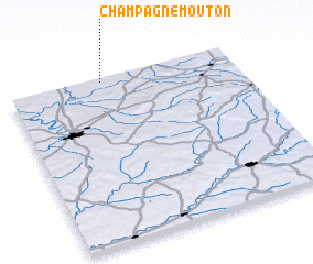 3d view of Champagne-Mouton