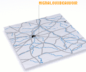 3d view of Mignaloux-Beauvoir