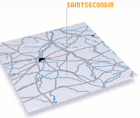 3d view of Saint-Sécondin