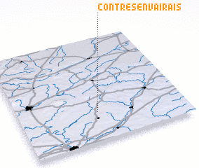 3d view of Contres-en-Vairais