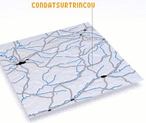 3d view of Condat-sur-Trincou