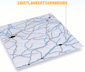 3d view of Saint-Laurent-sur-Manoire