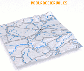 3d view of Pobla de Ciérvoles