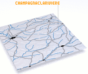 3d view of Champagnac-la-Rivière