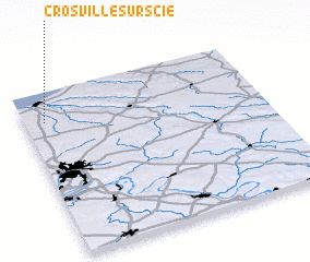 3d view of Crosville-sur-Scie