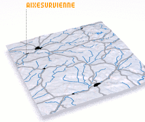 3d view of Aixe-sur-Vienne