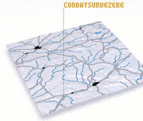 3d view of Condat-sur-Vézère