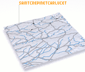 3d view of Saint-Crépin-et-Carlucet