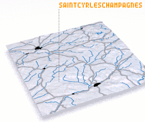 3d view of Saint-Cyr-les-Champagnes