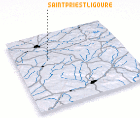 3d view of Saint-Priest-Ligoure