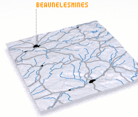 3d view of Beaune-les-Mines