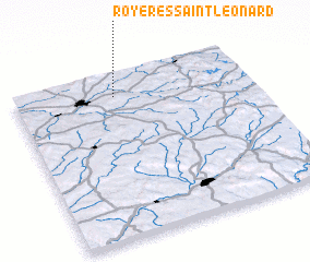 3d view of Royères-Saint-Léonard