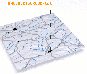 3d view of Malemort-sur-Corrèze