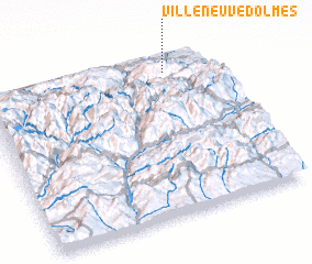 3d view of Villeneuve-dʼOlmes