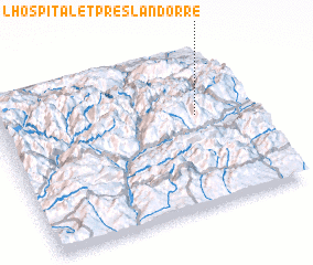 3d view of LʼHospitalet-près-lʼAndorre