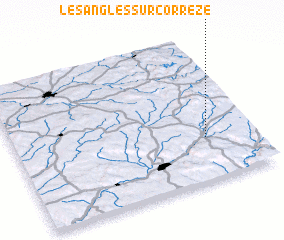 3d view of Les Angles-sur-Corrèze