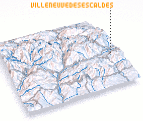 3d view of Villeneuve-des-Escaldes